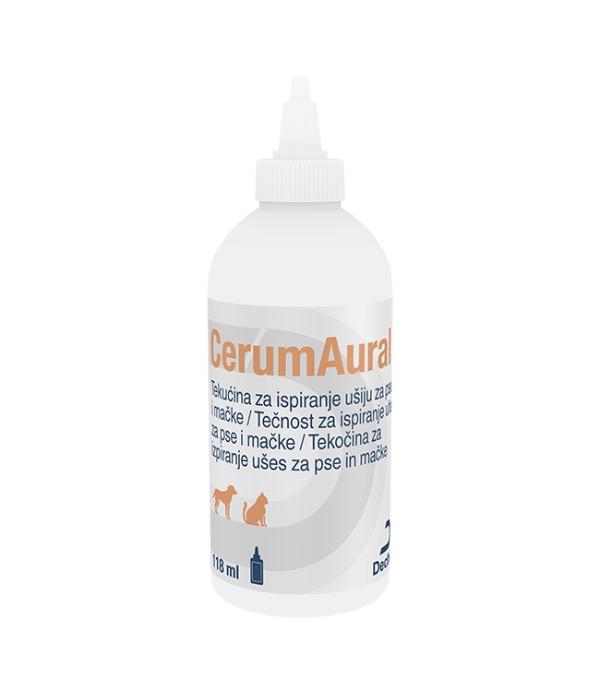 CerumAural tekočina za izpiranje ušes za pse in mačke 118 ml