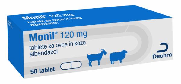 120 mg tablete za ovce in koze