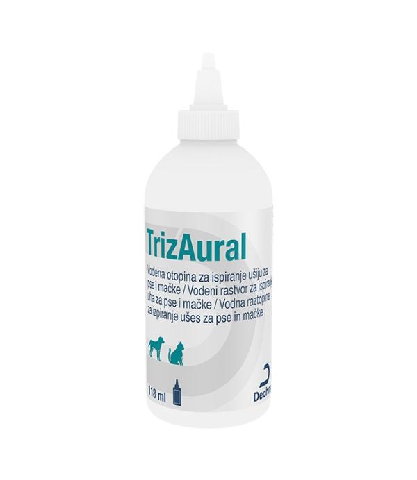 TrizAural vodna raztopina za izpiranje ušes za pse in mačke 118 ml