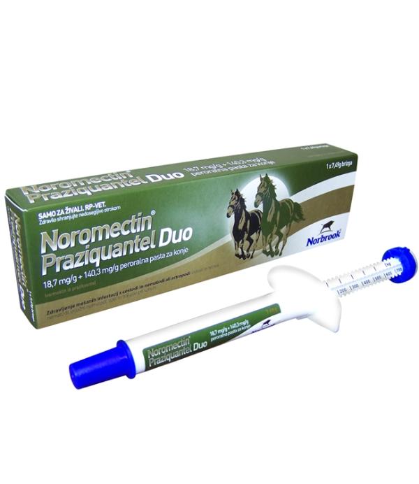 Praziquantel Duo, 18,7 mg/g + 140,3 mg/g Peroralna pasta za konje
