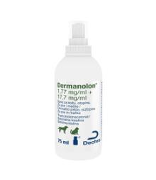 Dermanolon 1,77 mg/ml + 17,7 mg/ml dermalno pršilo, raztopina za pse in mačke