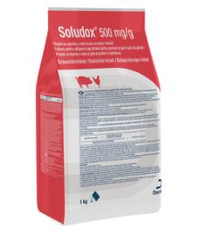 Soludox 500 mg/g prašek za dajanje v vodo za pitje za prašiče in piščance